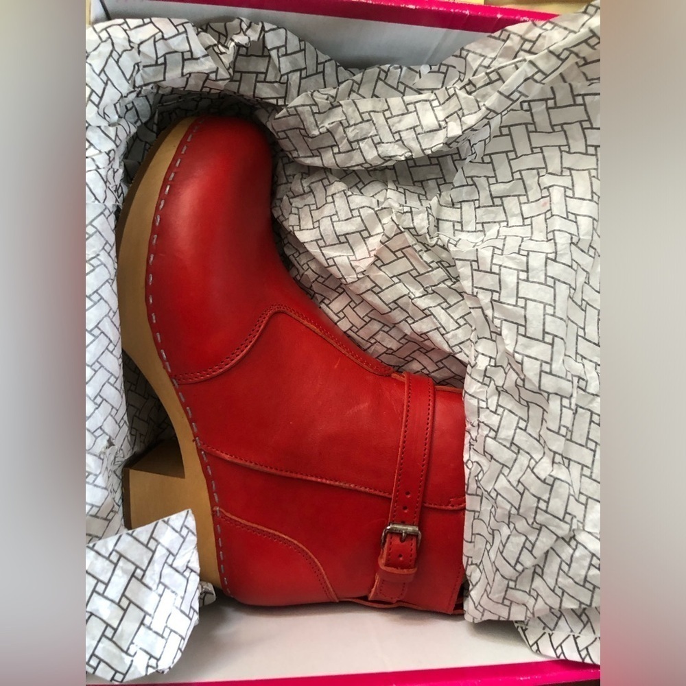 COPY - NIB 10 EU 41 Red Swedish Hasbeens Jodhpurs Ankle Boots Booties - Picture 4 of 10
